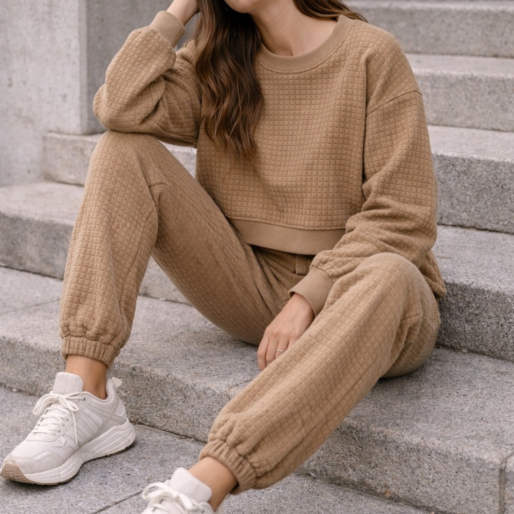 Women's Cozy Tan Lounge Set